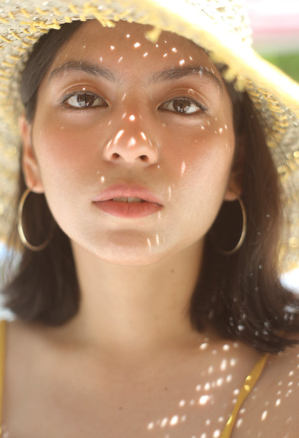 Balinese Pecatu Wide Round Straw Hat In Butter Yellow - My Store