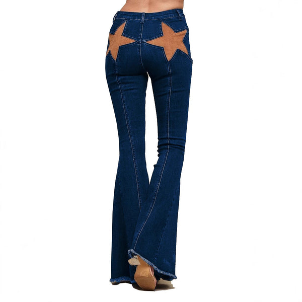 Women's Star Patch Stretch Jeans - My Store