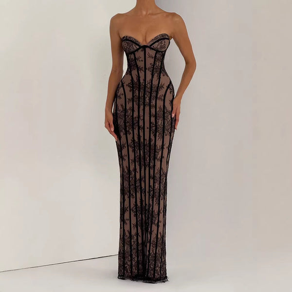 Women's Strapless Backless Bodycon Maxi Dress - My Store