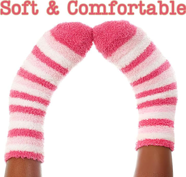 Tipi Toe Women's 6-Pack Cozy Microfiber Colorful Patterned Fuzzy Crew - My Store