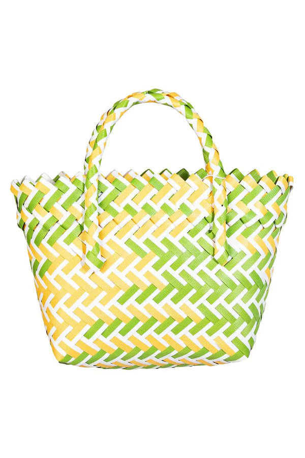 Basket Wave Woven Beach Tote Bag - LEATHERS AND FEATHERS