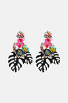 Leaf & Flower Shape Zinc Alloy Dangle Earrings - LEATHERS AND FEATHERS