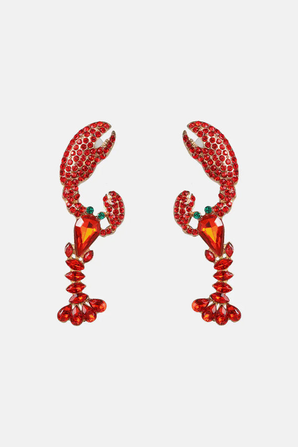 Lobster Shape Glass Stone Dangle Earrings - My Store