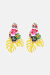 Leaf & Flower Shape Zinc Alloy Dangle Earrings - LEATHERS AND FEATHERS