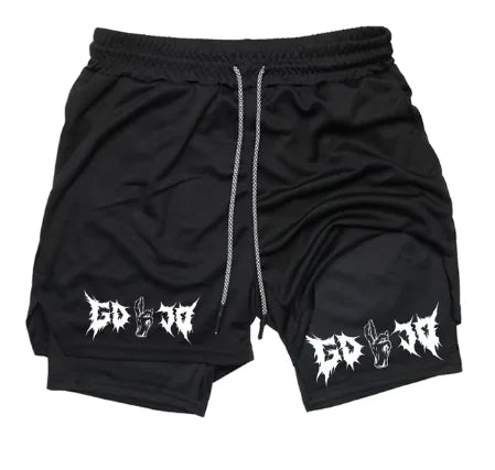 Print 2 in 1 Running Shorts for Men Gym - LEATHERS AND FEATHERS