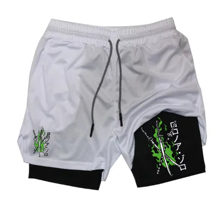 Print 2 in 1 Running Shorts for Men Gym - LEATHERS AND FEATHERS