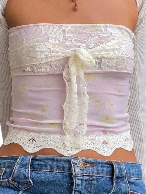 Fairycore Tube Crop Vest - LEATHERS AND FEATHERS