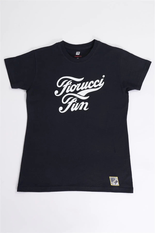 Men & Women Fiorucci x Fun Black Printed Logo T-Shirt - LEATHERS AND FEATHERS
