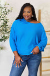 Zenana Full Size Round Neck Batwing Sleeve Blouse - My Store