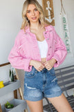 Veveret Fringe Distressed Button Up Denim Jacket - My Store