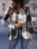 Plaid Button Up Long Sleeve Jacket - My Store