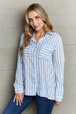 Ninexis Take Your Time Collared Button Down Striped Shirt - My Store