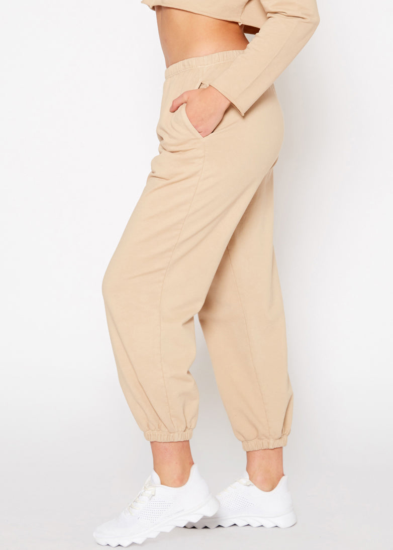 Essential French Terry Sweatpants In Khaki - My Store