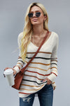 Multicolor Striped Loose Knit Sweater - My Store