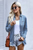 Women's Shirt Collar Ripped Denim Jacket - My Store