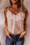 Spaghetti Straps Buttoned Tank Top - My Store