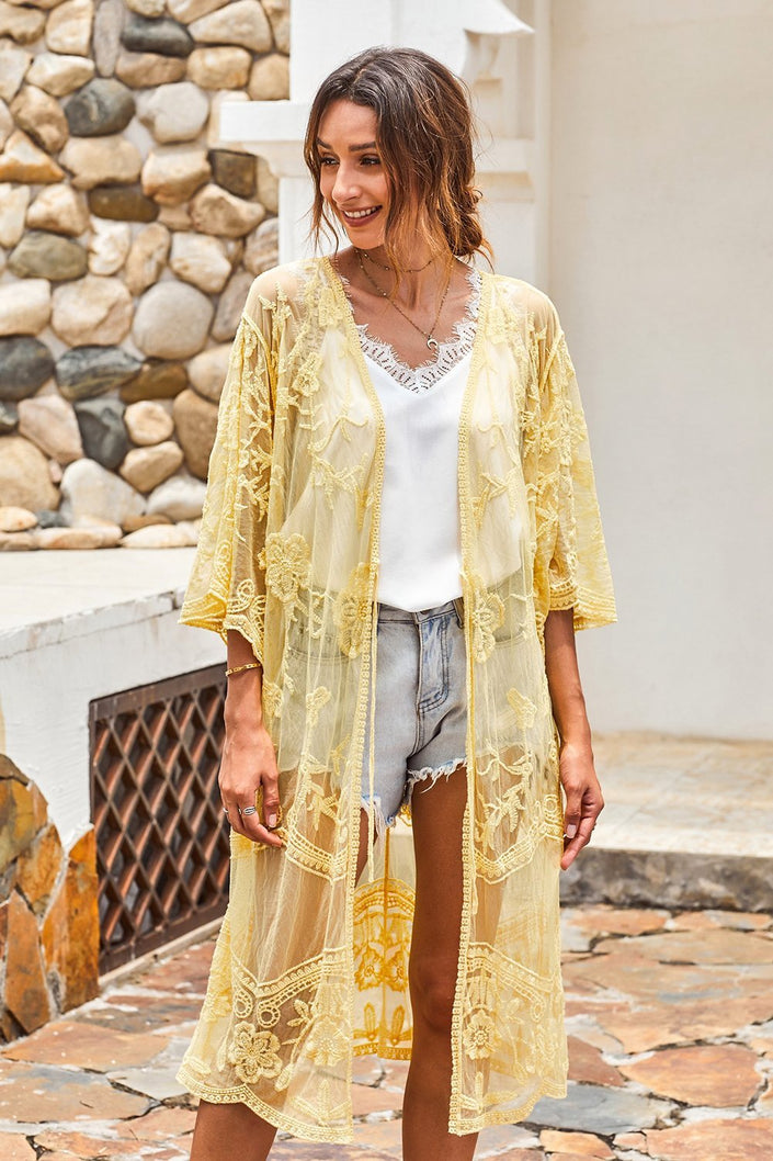 Floral Lace Kimono - My Store