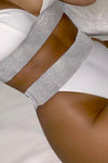 White Glitter Detail High Waist Bikini Set - My Store