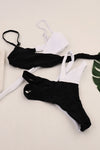 White&Black Color Block Patchwork Bandage Bikini - My Store