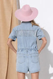 Washed Denim Overall Romper - My Store