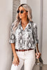 Wild Snake Print Pockets Loose Shirt - My Store