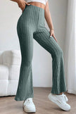 Basic Bae Full Size Ribbed High Waist Flare Pants - My Store