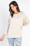 Oatmeal Long Sleeve Puff Ballon Top - My Store