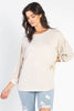 Oatmeal Long Sleeve Puff Ballon Top - My Store