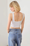 Solid Lace Up Sleeveless Round Neckline Front & Back Crop Top - My Store