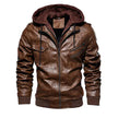 Comfortable Hooded PU Leather Jacket For Men