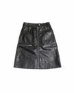 Bordeaux Faux Leather Zip Up Pencil Skirt - My Store