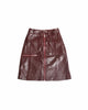 Bordeaux Faux Leather Zip Up Pencil Skirt - My Store