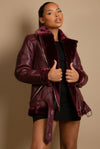 Faux Fur Collar Aviator Jacket (11729) - My Store