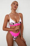 Leopard V-Neck Two-Piece Bikini Set - My Store