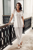 Shopymommy 12309 Chiffon 3-Pieces Maternity & Nursing Pajamas With - My Store