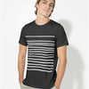 Mens T-Shirt with Lines in Black - My Store