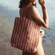 Louisa Striped Straw Tote Bag - My Store