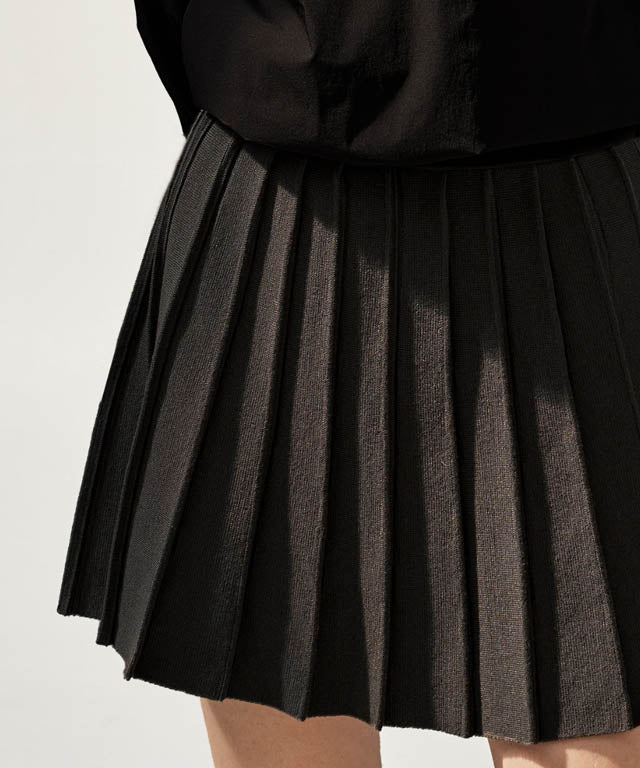 Anell Golf French Wool Skirt - Charcoal - My Store