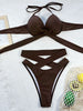 Crisscross Halter Neck Bikini Set - My Store