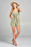 Women's Front Tie Tank Romper with Open back - My Store