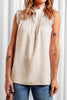 Casual Apricot Frilled  Buttons Tank Top - My Store