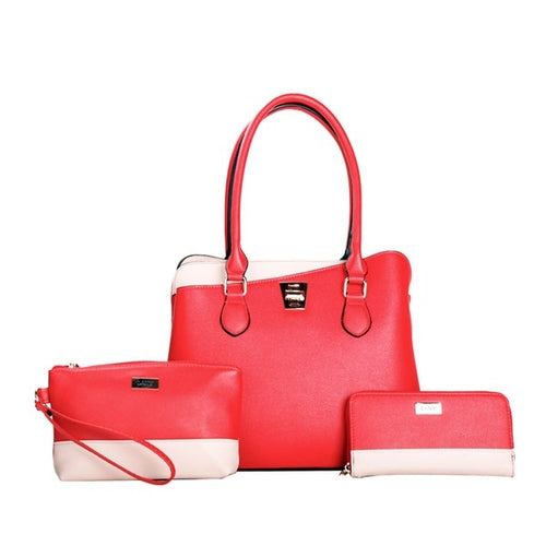 LANY Colorblock Shoulder Bag w Makeup Bag & Wallet - My Store