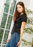 Women's Ruffle Trim Wrap Blouse - My Store