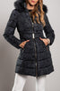 Fashion Print Long Padded Winter Jacket Remma, Dark Gray - My Store