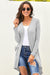 Light Gray Selected Button Down Pocketed Knit High Low Long Cardigan - My Store