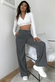 HIGH WAIST CORD WIDE LEG PANTS - My Store