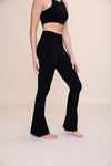 BRONZE - Ribbed Flare High-Waist Leggings - My Store