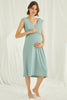 Shopymommy 18466 Lace V-Neck Maternity & Nursing Nightgown Green - My Store