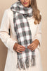 Winter scarf with checkered print, gray - My Store