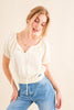 And The Why Cotton Gauze Back Waist Tie Cropped Blouse - My Store